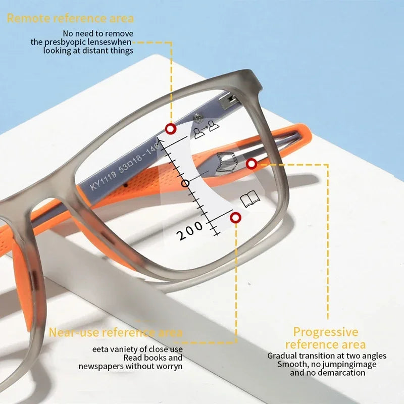 TR90 Anti-blue Light Multifocal Reading Glasses