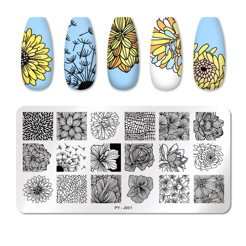 PICT YOU Nail Stamping Plates Line Pictures Nail Art Plate Stainless Steel Design Stamp Template for Printing Stencil Tools