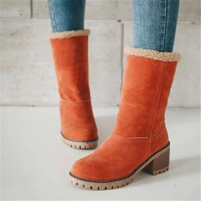 Women Winter Fur Warm Snow Boots Ladies Warm wool booties Ankle Boot Comfortable Shoes plus size 35-43 Casual Women Mid Boots