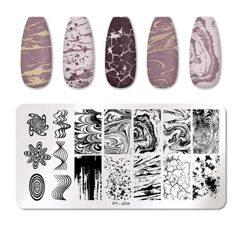 PICT YOU Nail Stamping Plates Line Pictures Nail Art Plate Stainless Steel Design Stamp Template for Printing Stencil Tools