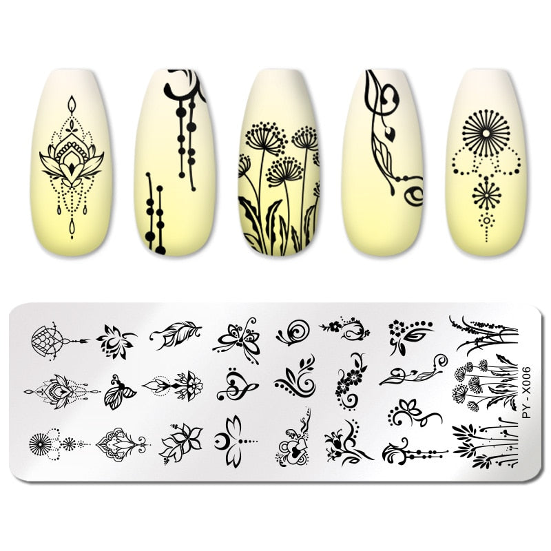 PICT YOU Nail Stamping Plates Line Pictures Nail Art Plate Stainless Steel Design Stamp Template for Printing Stencil Tools