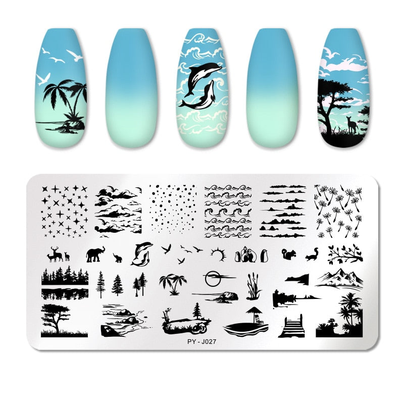 PICT YOU Nail Stamping Plates Line Pictures Nail Art Plate Stainless Steel Design Stamp Template for Printing Stencil Tools