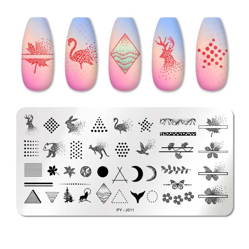 PICT YOU Nail Stamping Plates Line Pictures Nail Art Plate Stainless Steel Design Stamp Template for Printing Stencil Tools