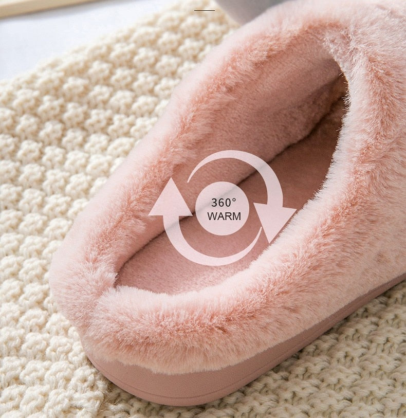 Women Winter Home Slippers Cartoon Deer Elk Non-slip Soft Warm House Shoes Men Ladies GIrs Indoor Bedroom Couples Floor Footwear