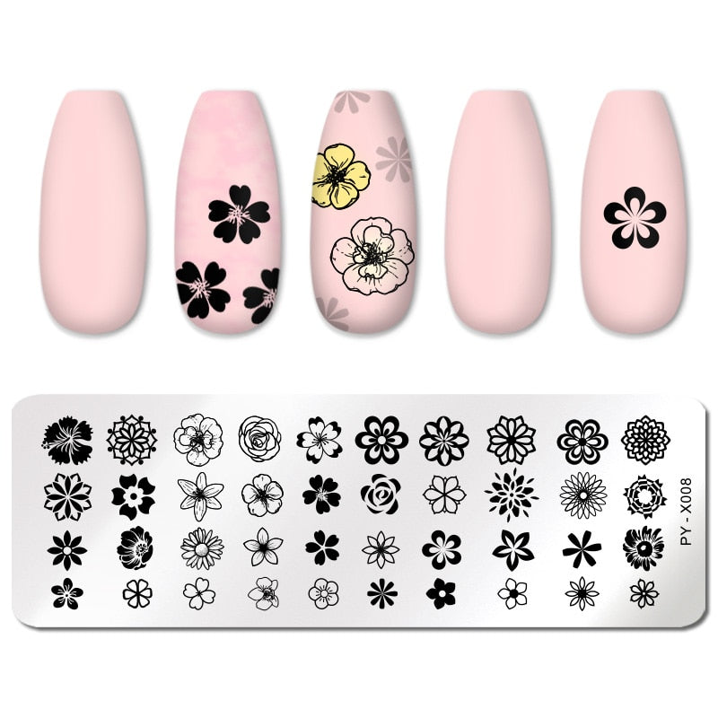 PICT YOU Nail Stamping Plates Line Pictures Nail Art Plate Stainless Steel Design Stamp Template for Printing Stencil Tools