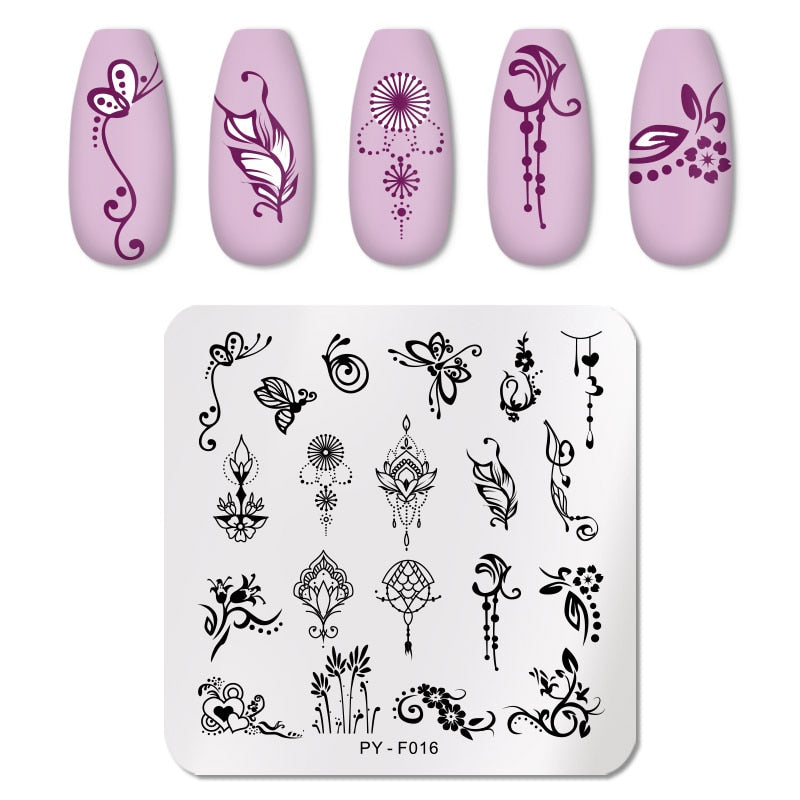 PICT YOU Nail Stamping Plates Line Pictures Nail Art Plate Stainless Steel Design Stamp Template for Printing Stencil Tools