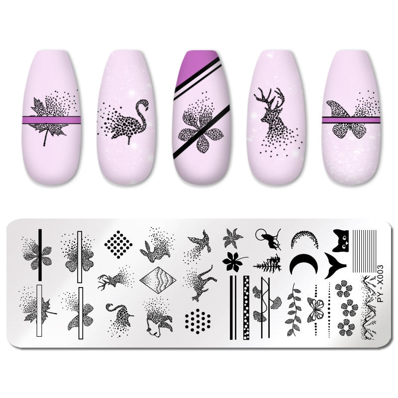 PICT YOU Nail Stamping Plates Line Pictures Nail Art Plate Stainless Steel Design Stamp Template for Printing Stencil Tools