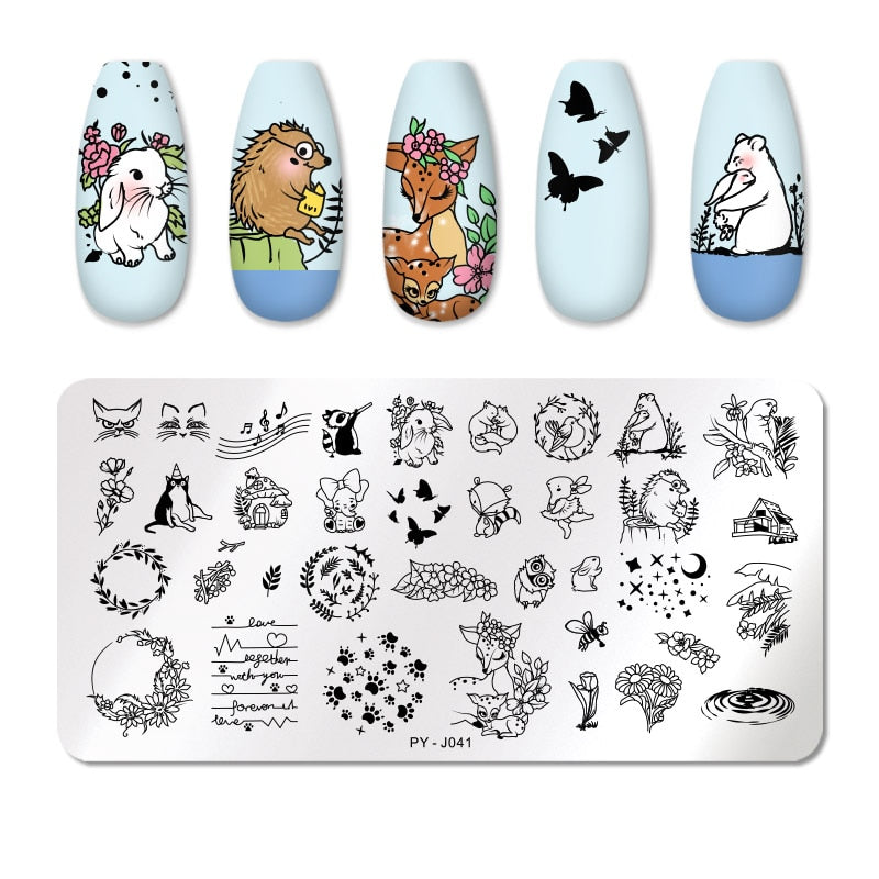 PICT YOU Nail Stamping Plates Line Pictures Nail Art Plate Stainless Steel Design Stamp Template for Printing Stencil Tools