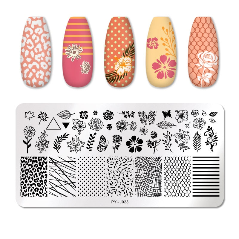 PICT YOU Nail Stamping Plates Line Pictures Nail Art Plate Stainless Steel Design Stamp Template for Printing Stencil Tools