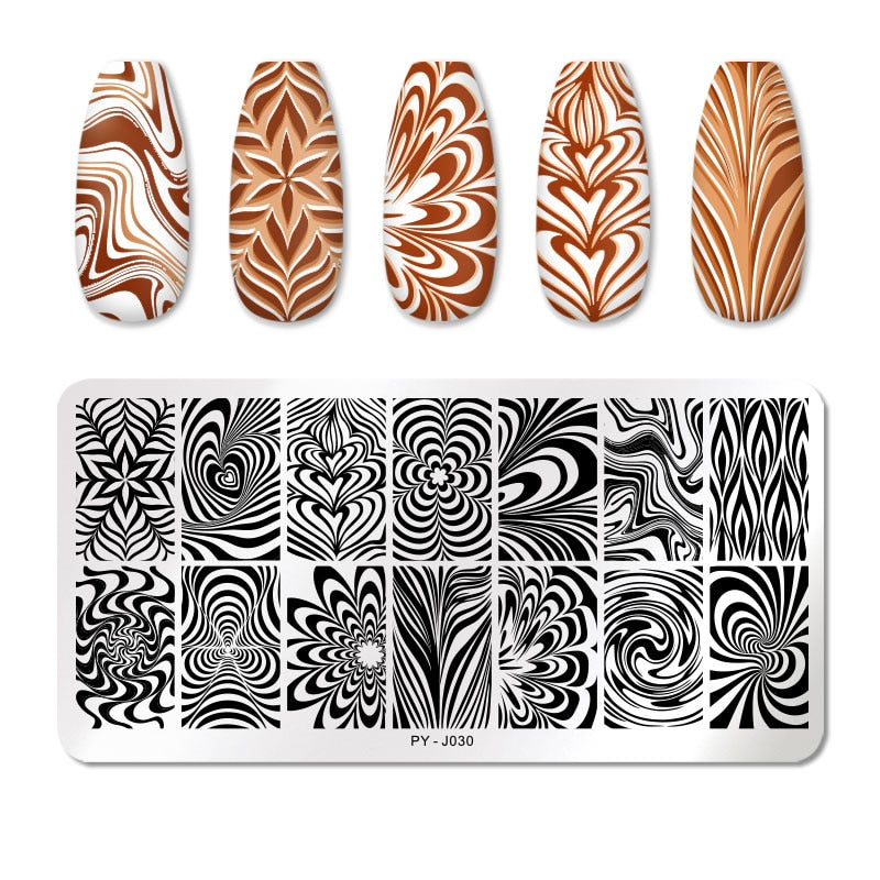 PICT YOU Nail Stamping Plates Line Pictures Nail Art Plate Stainless Steel Design Stamp Template for Printing Stencil Tools