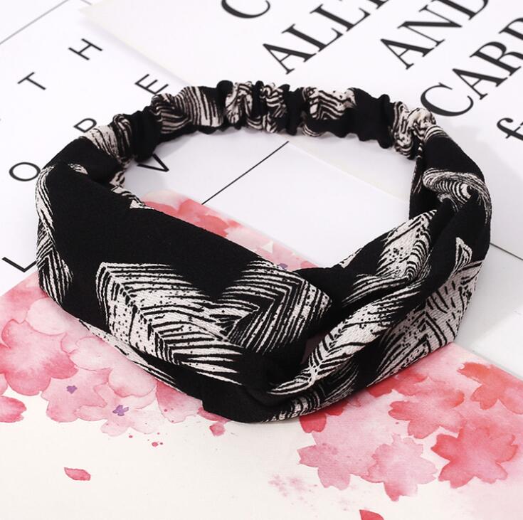 2021 New Design Fashion Women Summer Style Headbands Bohemian Girl Cross Turban Bandage Bandanas Hairbands Hair Accessories