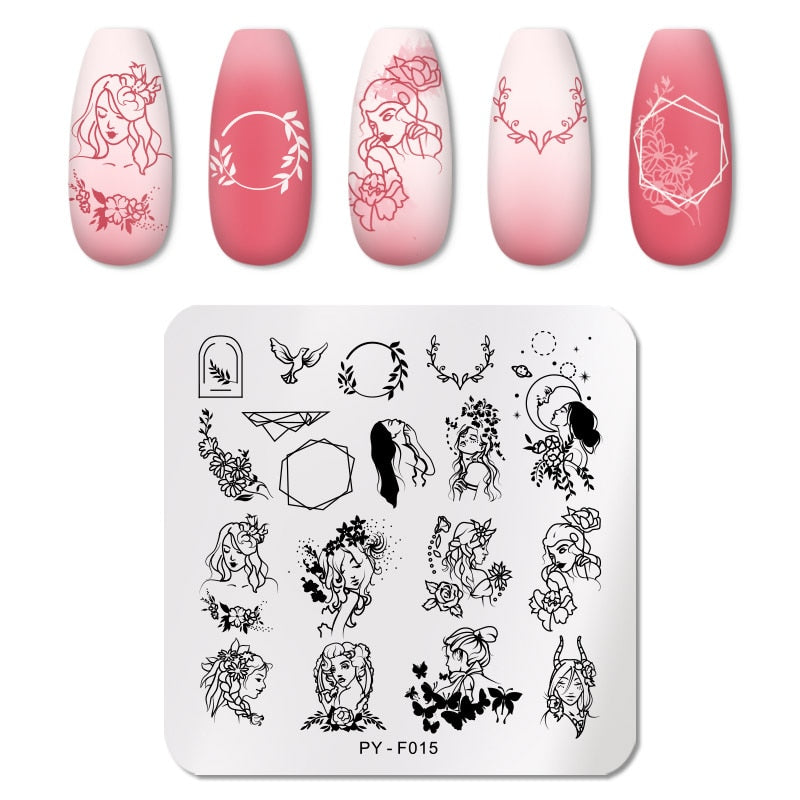 PICT YOU Nail Stamping Plates Line Pictures Nail Art Plate Stainless Steel Design Stamp Template for Printing Stencil Tools