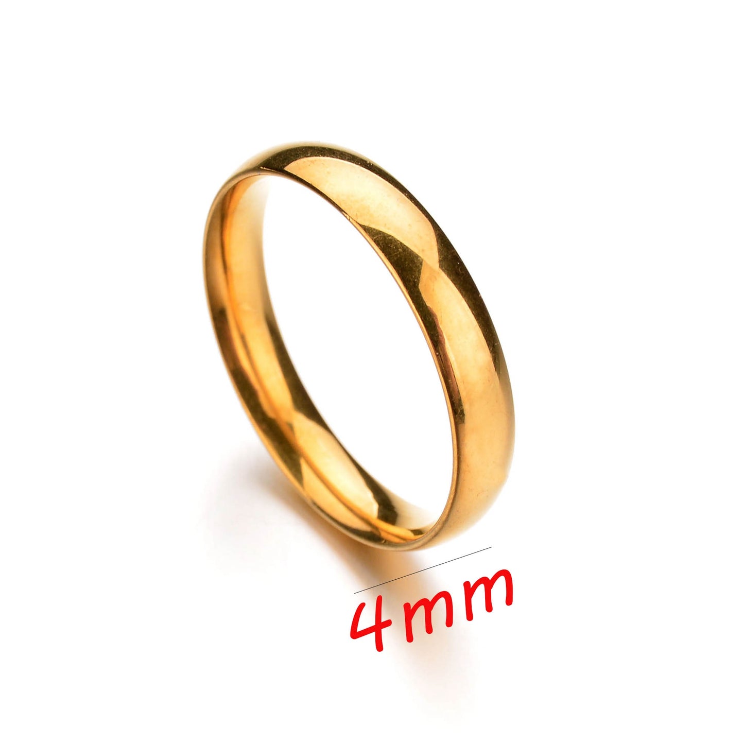 Letdiffery Smooth Stainless Steel Couple Rings Gold Simple 4MM Women Men Lovers Wedding Jewelry Engagement Gifts