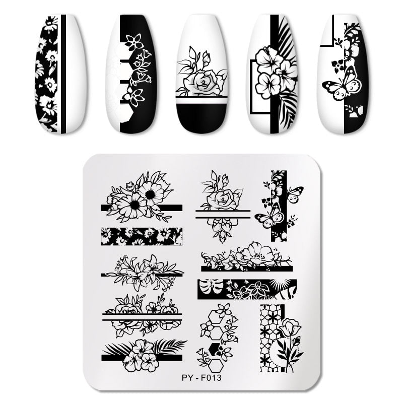 PICT YOU Nail Stamping Plates Line Pictures Nail Art Plate Stainless Steel Design Stamp Template for Printing Stencil Tools