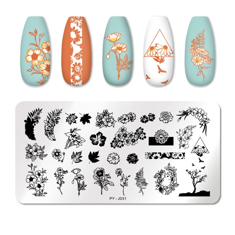 PICT YOU Nail Stamping Plates Line Pictures Nail Art Plate Stainless Steel Design Stamp Template for Printing Stencil Tools