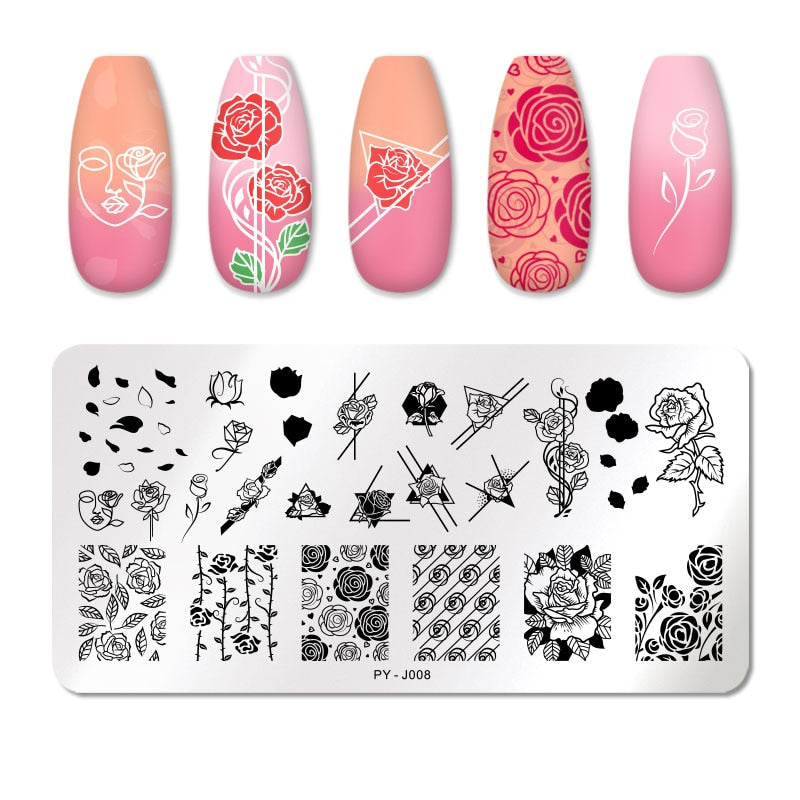 PICT YOU Nail Stamping Plates Line Pictures Nail Art Plate Stainless Steel Design Stamp Template for Printing Stencil Tools