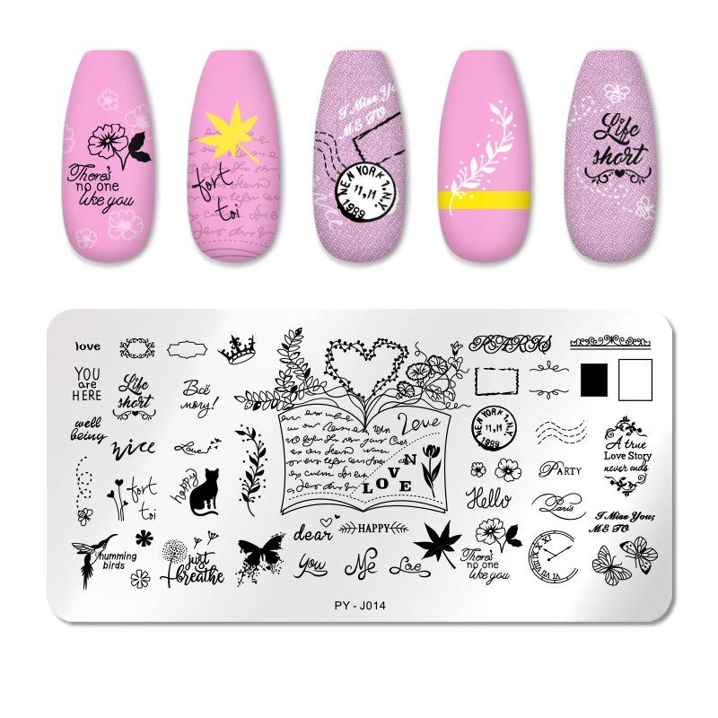 PICT YOU Nail Stamping Plates Line Pictures Nail Art Plate Stainless Steel Design Stamp Template for Printing Stencil Tools