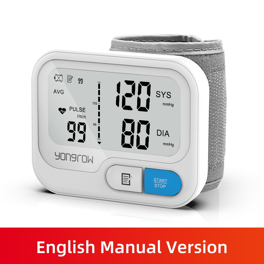 Yongrow Automatic Digital Wrist Blood Pressure Monitor Sphygmomanometer Tonometer Tensiometer Heart Rate Pulse Meter BP Monitor