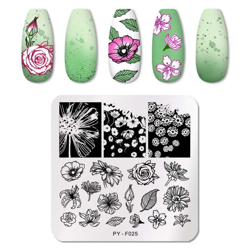 PICT YOU Nail Stamping Plates Line Pictures Nail Art Plate Stainless Steel Design Stamp Template for Printing Stencil Tools