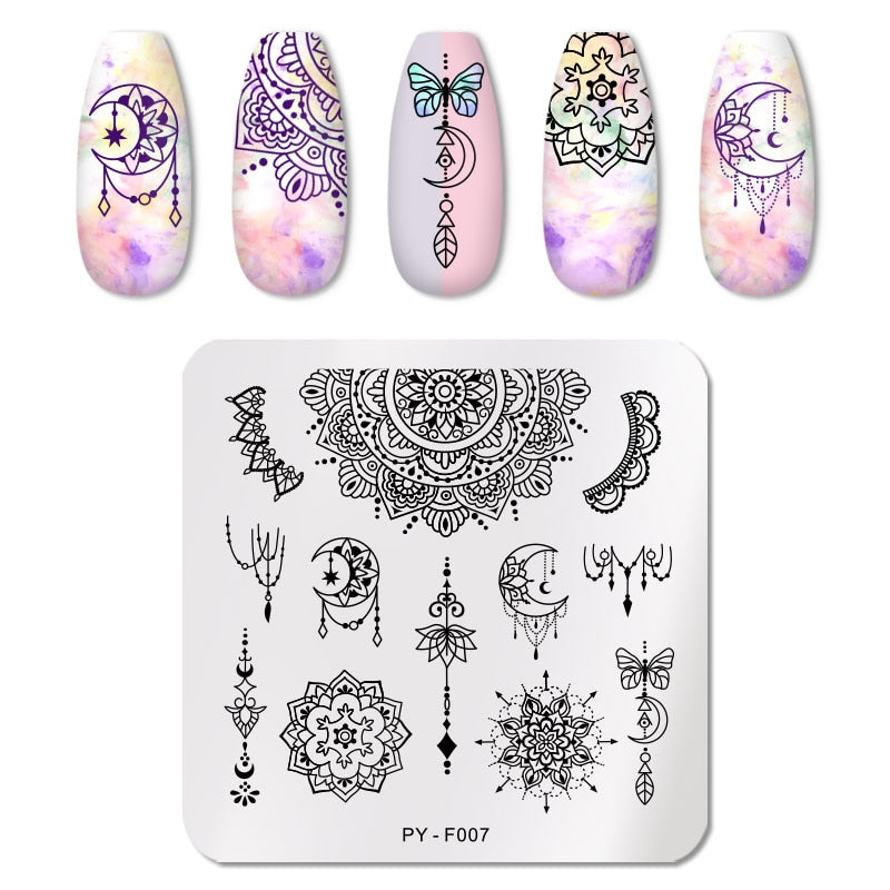 PICT YOU Nail Stamping Plates Line Pictures Nail Art Plate Stainless Steel Design Stamp Template for Printing Stencil Tools