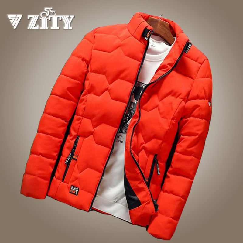 ZITY Winter Warm Men Jacket Thickened Cotton Padded Clothes Slim Baseball Coats Fashion Casual Autumn Outerwear Size Down Warm