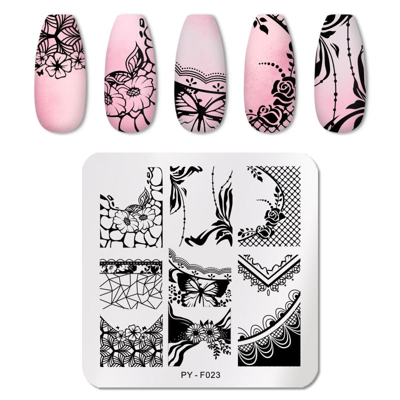 PICT YOU Nail Stamping Plates Line Pictures Nail Art Plate Stainless Steel Design Stamp Template for Printing Stencil Tools