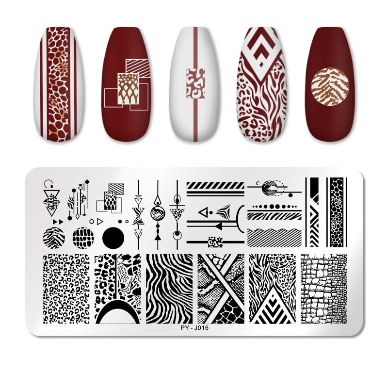 PICT YOU Nail Stamping Plates Line Pictures Nail Art Plate Stainless Steel Design Stamp Template for Printing Stencil Tools