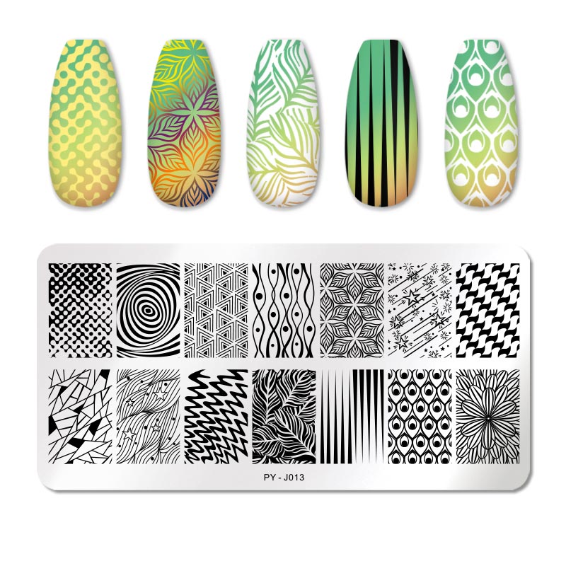 PICT YOU Nail Stamping Plates Line Pictures Nail Art Plate Stainless Steel Design Stamp Template for Printing Stencil Tools