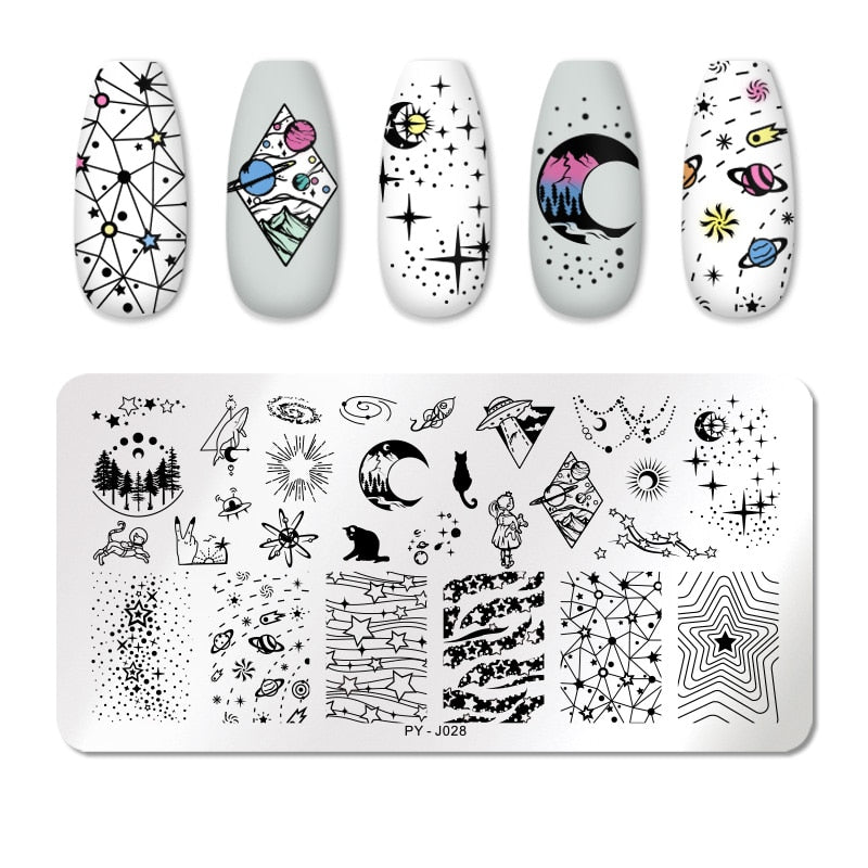 PICT YOU Nail Stamping Plates Line Pictures Nail Art Plate Stainless Steel Design Stamp Template for Printing Stencil Tools