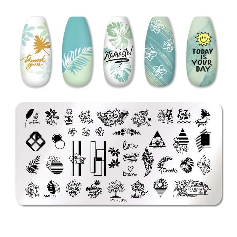 PICT YOU Nail Stamping Plates Line Pictures Nail Art Plate Stainless Steel Design Stamp Template for Printing Stencil Tools