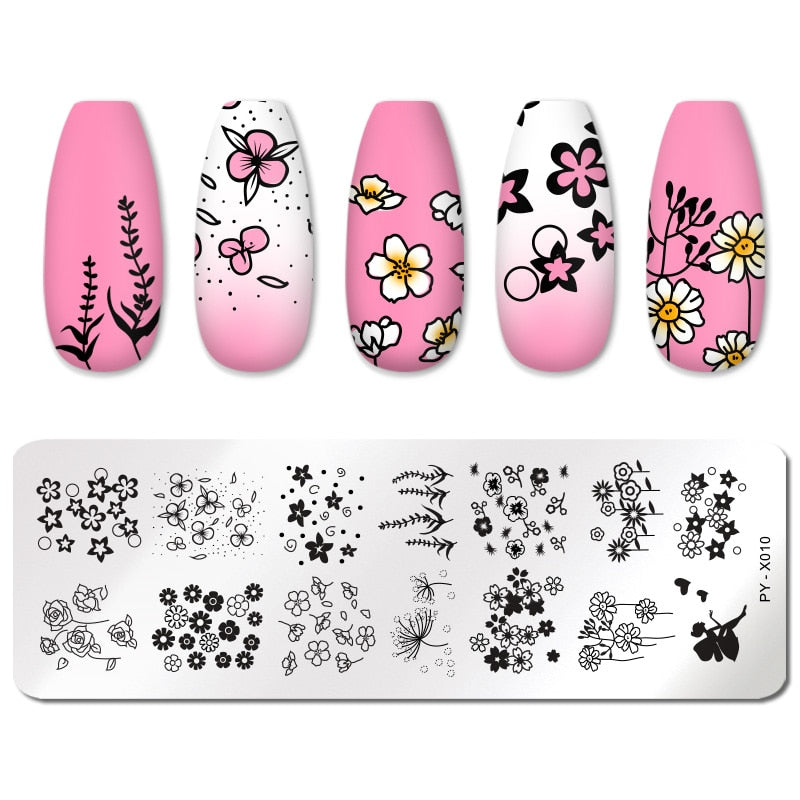 PICT YOU Nail Stamping Plates Line Pictures Nail Art Plate Stainless Steel Design Stamp Template for Printing Stencil Tools