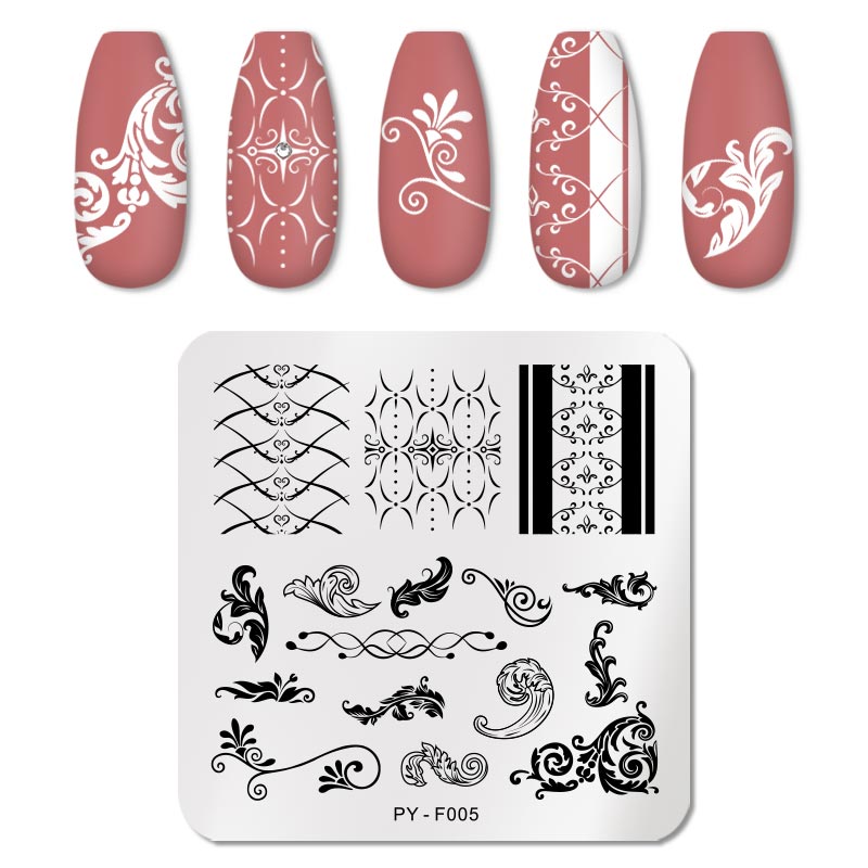 PICT YOU Nail Stamping Plates Line Pictures Nail Art Plate Stainless Steel Design Stamp Template for Printing Stencil Tools