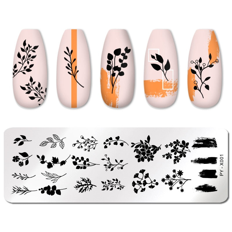 PICT YOU Nail Stamping Plates Line Pictures Nail Art Plate Stainless Steel Design Stamp Template for Printing Stencil Tools