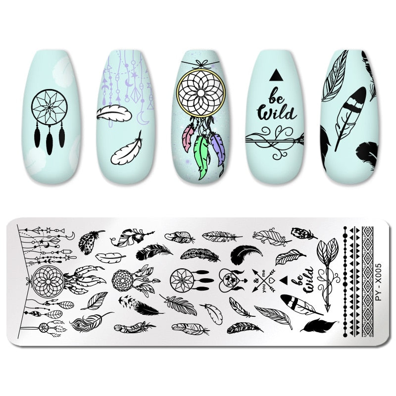 PICT YOU Nail Stamping Plates Line Pictures Nail Art Plate Stainless Steel Design Stamp Template for Printing Stencil Tools