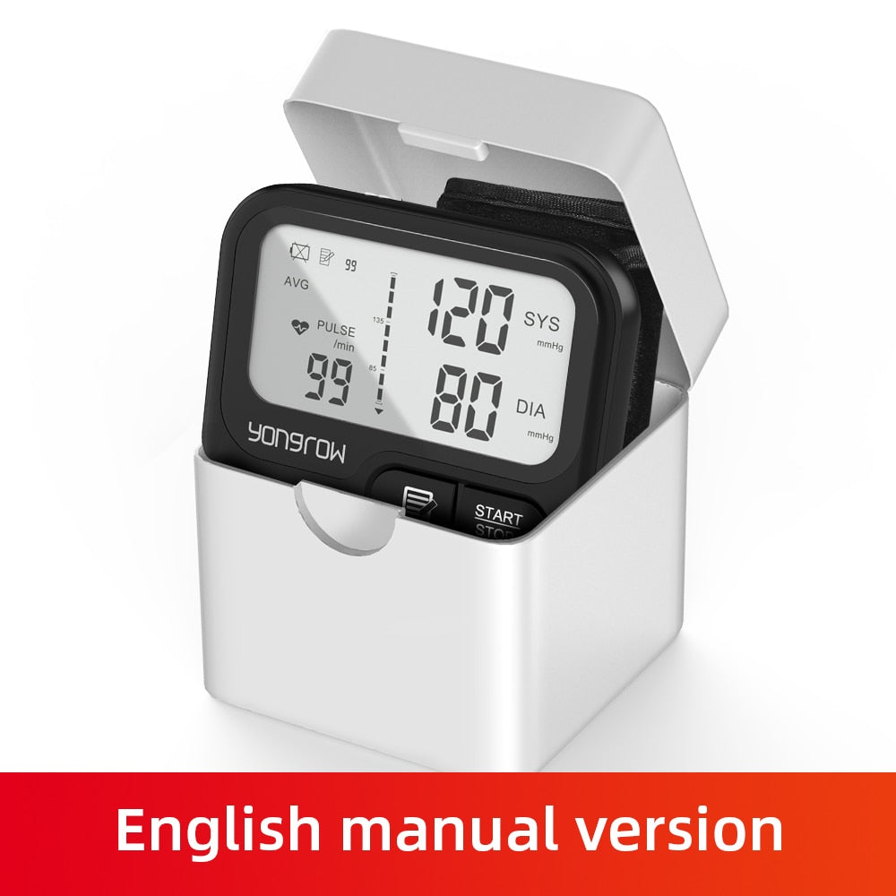 Yongrow Automatic Digital Wrist Blood Pressure Monitor Sphygmomanometer Tonometer Tensiometer Heart Rate Pulse Meter BP Monitor